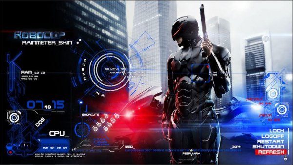 RoboCop Advanced Rainmeter Theme HUD