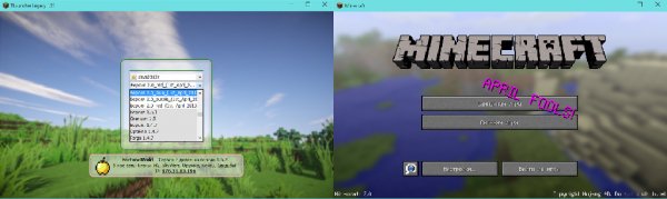 Minecraft 2. 0 blue red purple (1st April