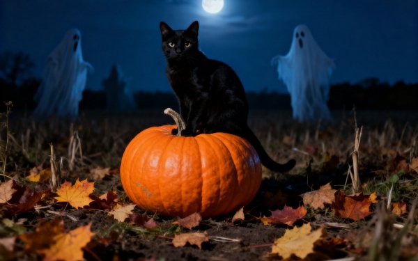 Pole-osen-noch-prizraki-tykva-osennie-listia-luna-kot-koshka
