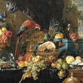 Накрытый стол с попугаем (ок 1650) (150 5 x 116 2) (Вена галерея Академии художеств).jpg