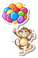 Sticker-template-with-monkey