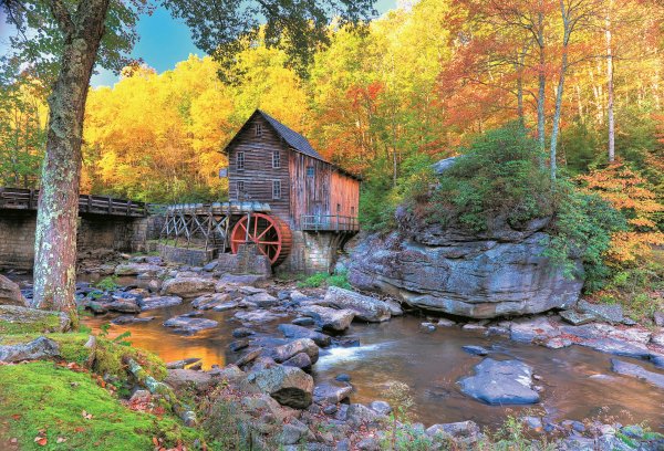 USA Stones Autumn Mill Glade Creek Grist Mill Babcock State