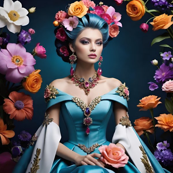 Девушка,арт,цветы.11