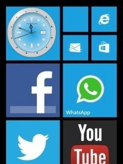 Nokia Lumia blue флэш часы facebook