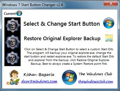 Windows 7 Start Button Changer v 2.6