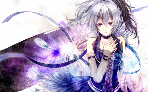 арт цветы vocaloid аниме девушка..file