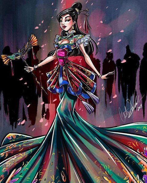 Disney Midnight Masquerade. @csdrewart88 - Mulan