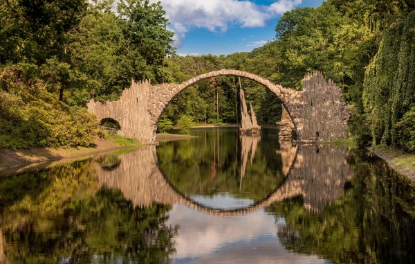 Germany Bridges Trees Reflection