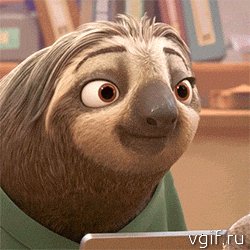 vgif-ru-Ленивец из Зверополиса улыбается