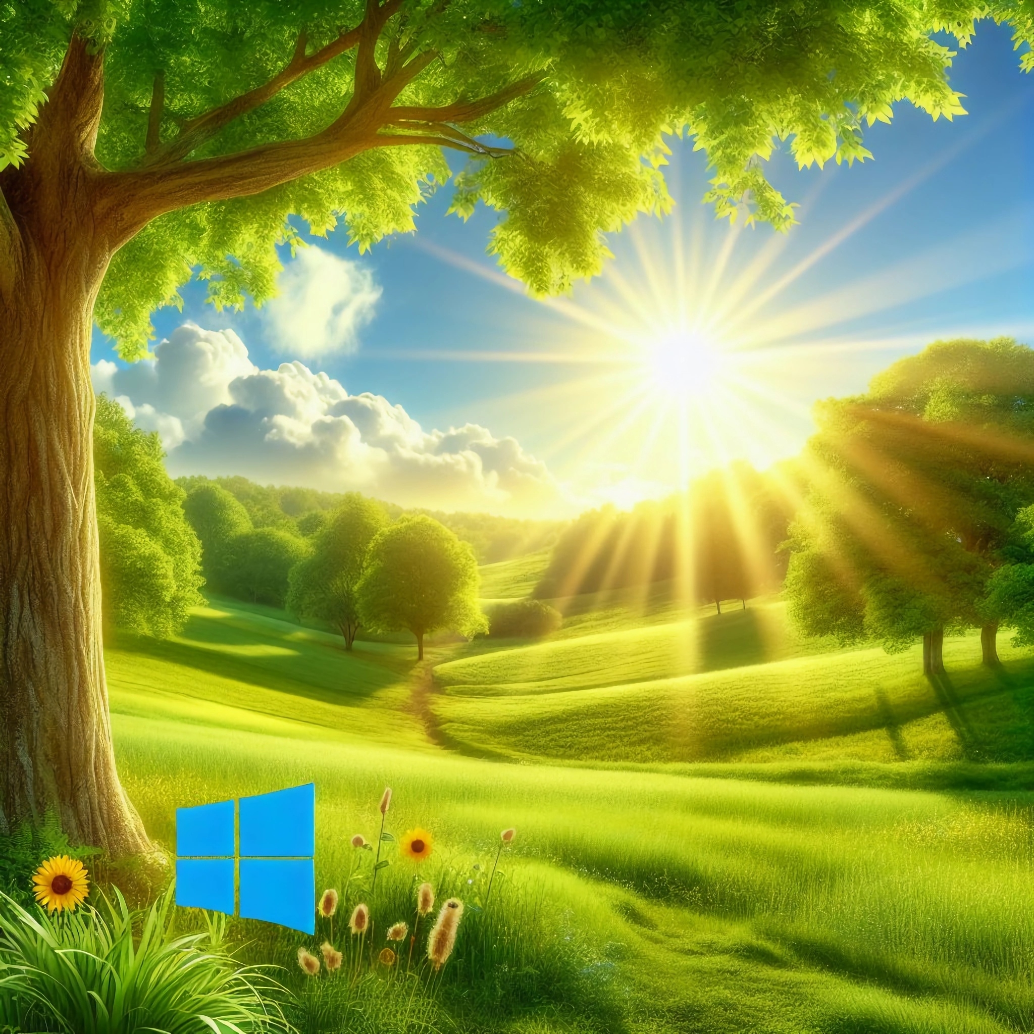 Пейзаж,лето,логотип - Windows,обои на рабочий стол09