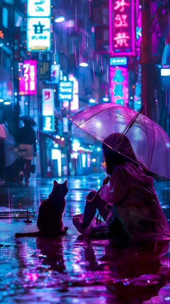 Anime-girl-and-cat-neon-city-290925