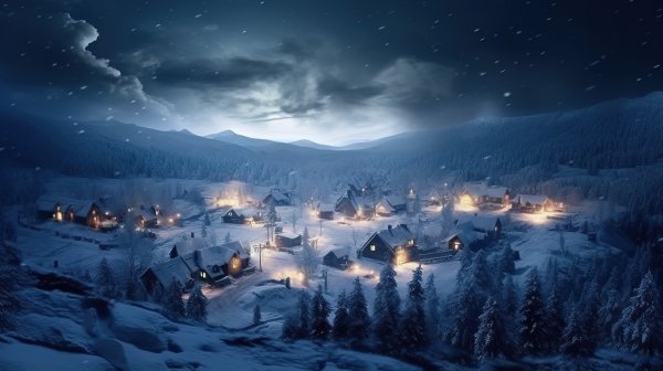 Zima-sneg-noch-lights-elki-novyi-god-derevnia-rozhdestvo-d-5