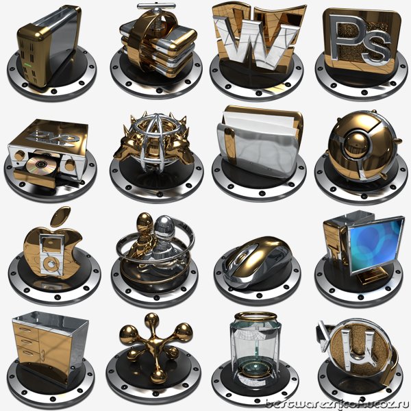 Silver-Gold icon pack ico