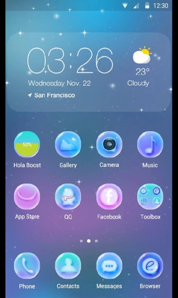 Hola Launcher theme Sparkly Bubbles 3.0