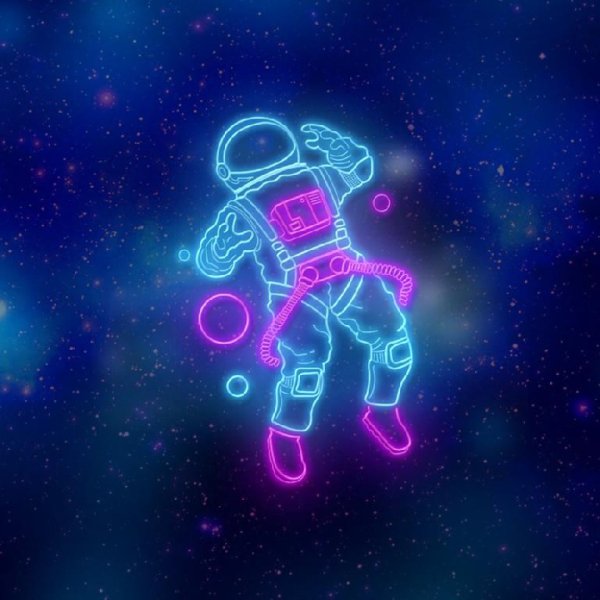Space neon astronaut