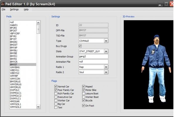 Ped editor