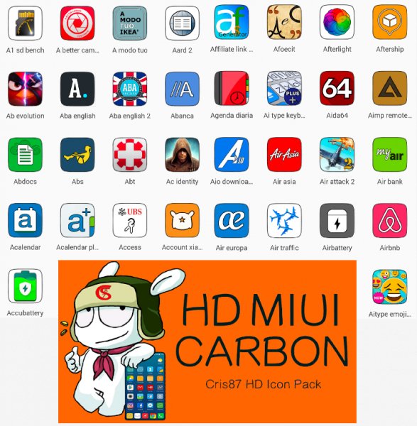 MIUI CARBON - ICON PACK+ОБОИ (11.2)