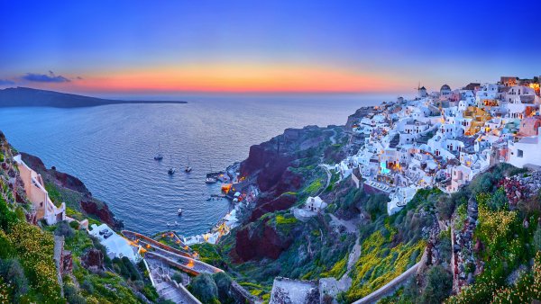 Oia Village Город Ия UHD обои 8K
