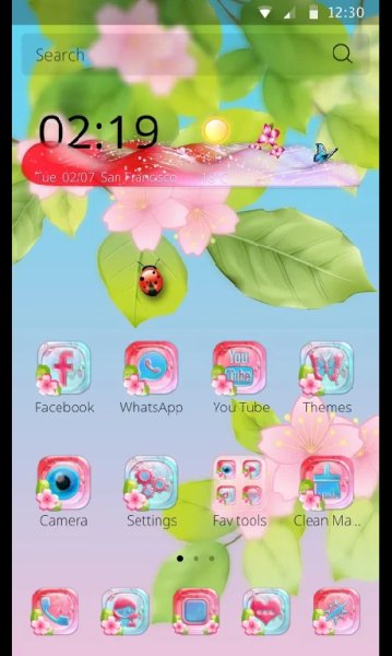 СМ лаунчер Theme Sakura Flower 1.1.5