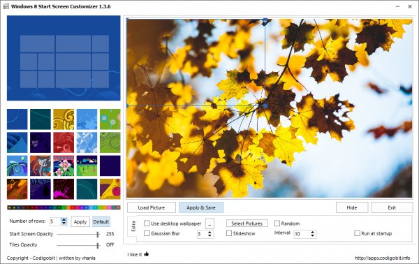 Windows 8 Start Screen Customizer 1.4.10