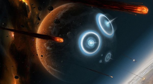 planety asteroidy ataka kosmos oblomki 59640 1920x1060