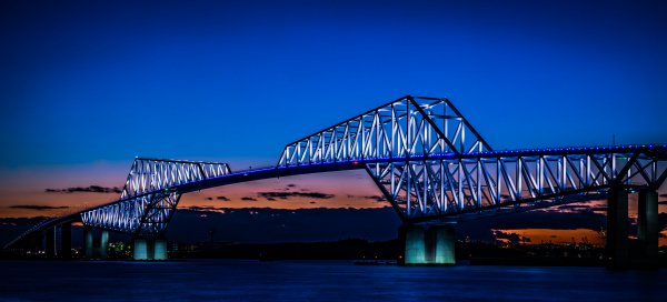 Tokyo-gate-bridge-panoramic-view-blue-sky-photo-wallpaper