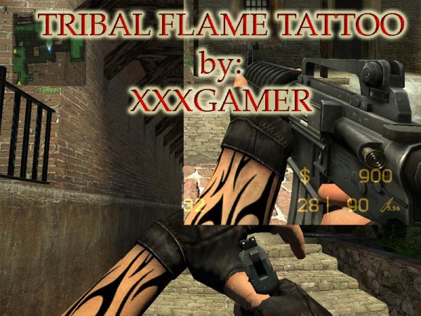 tribal flame tattoo by xxxgamer