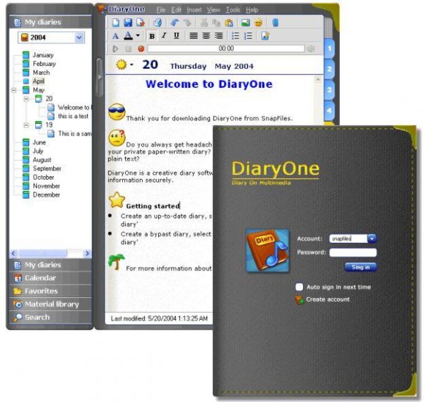 Diary One-дневник в твоем ПК