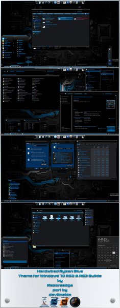 Hardwired Ryzen Blue Theme for Windows 10 19h1-21h2