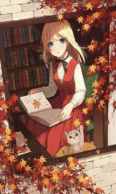 Девочка с книгой в руках и её кот-