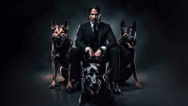 John Wick With Dogs