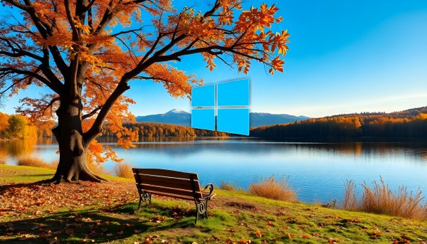Windows,осень,скамейка,дерево.12