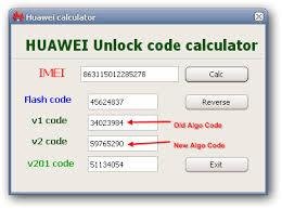 Huawei Unlock Code Calculator