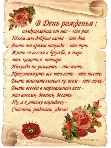 Пожелание в день рождения