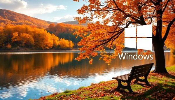 Windows,осень,скамейка,дерево.18