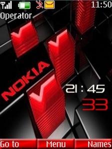 red nokia clock