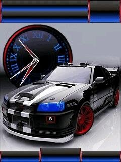 Nissan car clock темный фон меню