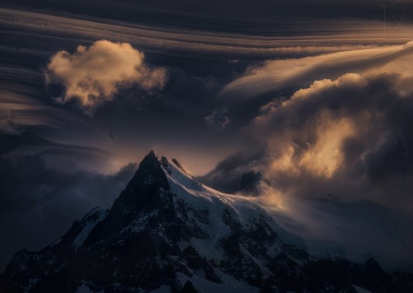 Gory-sneg-ptitsa-oblaka-mountains-snow-bird-clouds