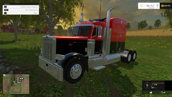 peterbilt 388 black red