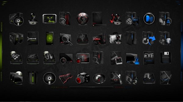 Fiber Blue Red Green Icon pack