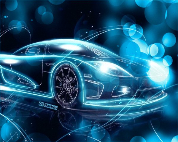 Неоновый суперкар pic927166612