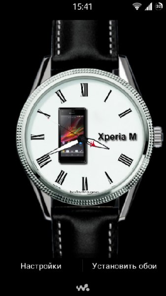 xperia M часы обои