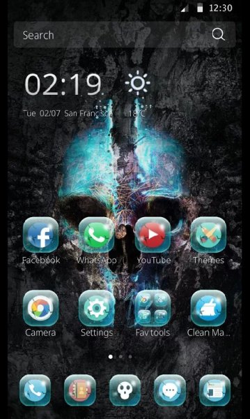 СМ лаунчер theme Blue Skull Theme 1.1.1