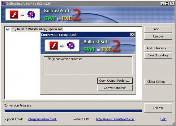Bullrushsoft SWF to EXE Convert 2.01 (Cracked)