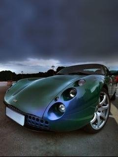 Blue sport car speed