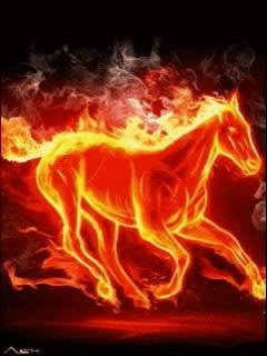 Fire лошадь конь огонь анимация