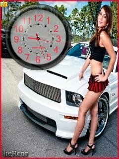 White car sport sexy girl флэш часы