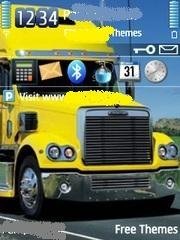 Yellow Freightliner Coronado