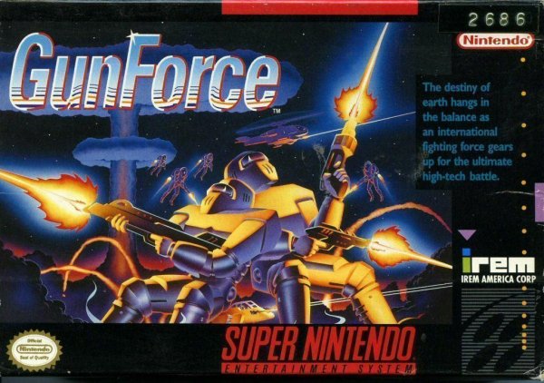 GunForce Battle Fire Engulfed Terror Island (Snes)