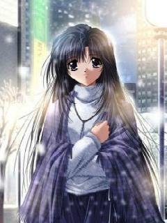 Anime zima v seryh tonah